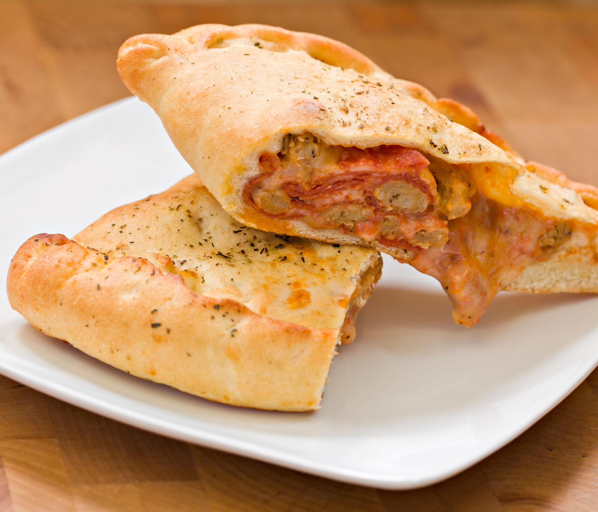 An image of keto calzones with overlaying text