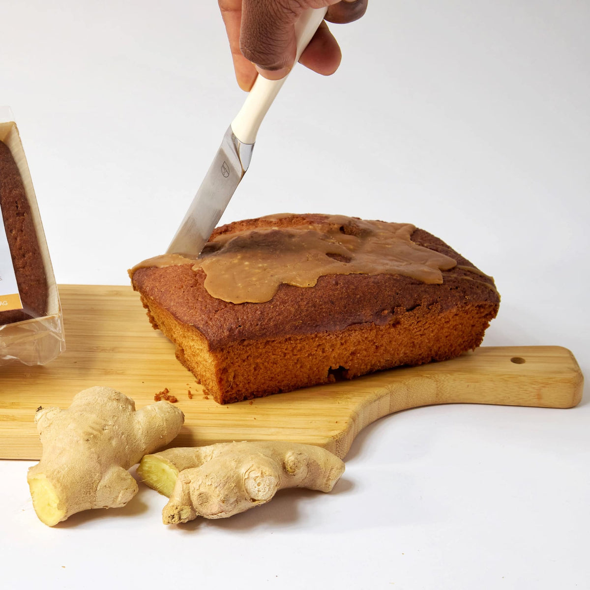 Cutting into Caramel &amp; Ginger Spice Keto Cake Loaf