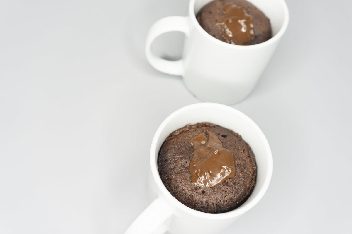 An Image Of Chocolate Mug Mix - with melted chocolate in the middle